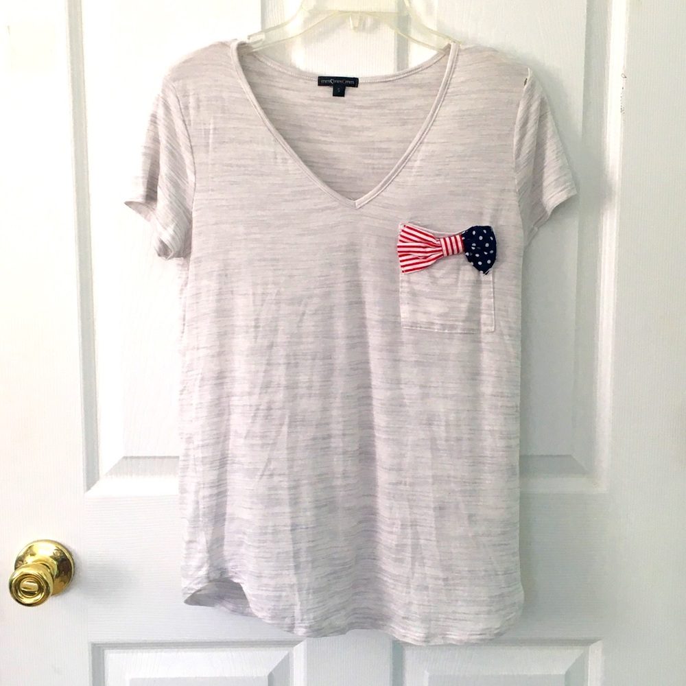American flag bow pocket top